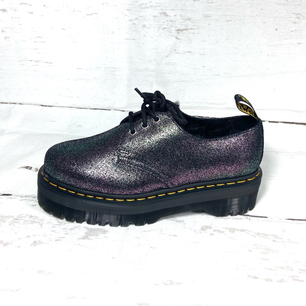 Dr Martens Shoes Women’s 10 Black 1461 Quad FL Platform Oxford‎ Glitter